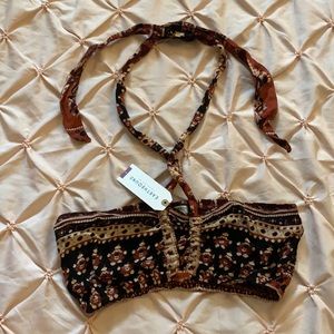 NWT Earthbound Halter Tied Crop Top/Bandeau
